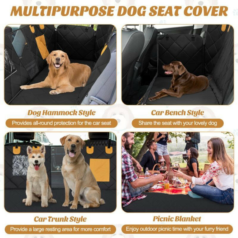 Waterproof Pet Seat Protector – Dog Car Seat Cover for Back Seat Travel.