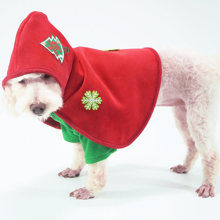 Embroidered red pet Christmas Cloak - Firstpetcentral