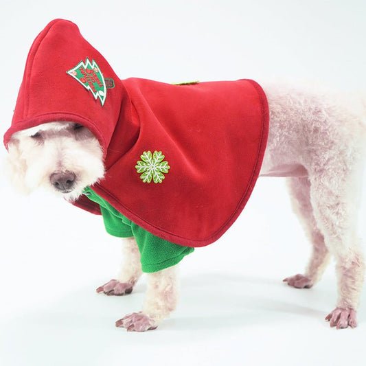 Embroidered red pet Christmas Cloak - Firstpetcentral