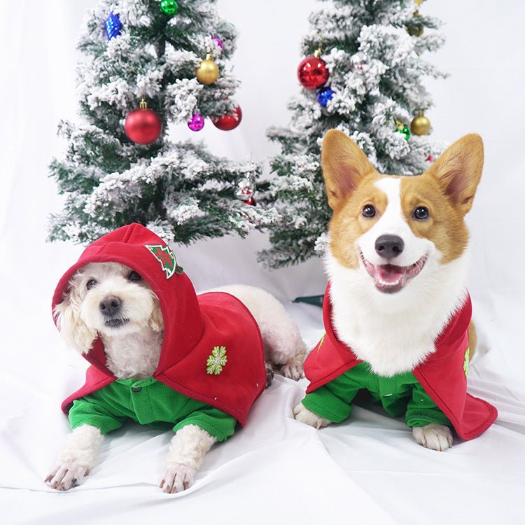 Embroidered red pet Christmas Cloak - Firstpetcentral