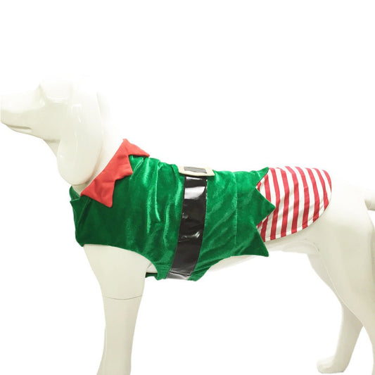 Fashion Christmas Clothes Green Elf Pet Dog Christmas Costume - Firstpetcentral