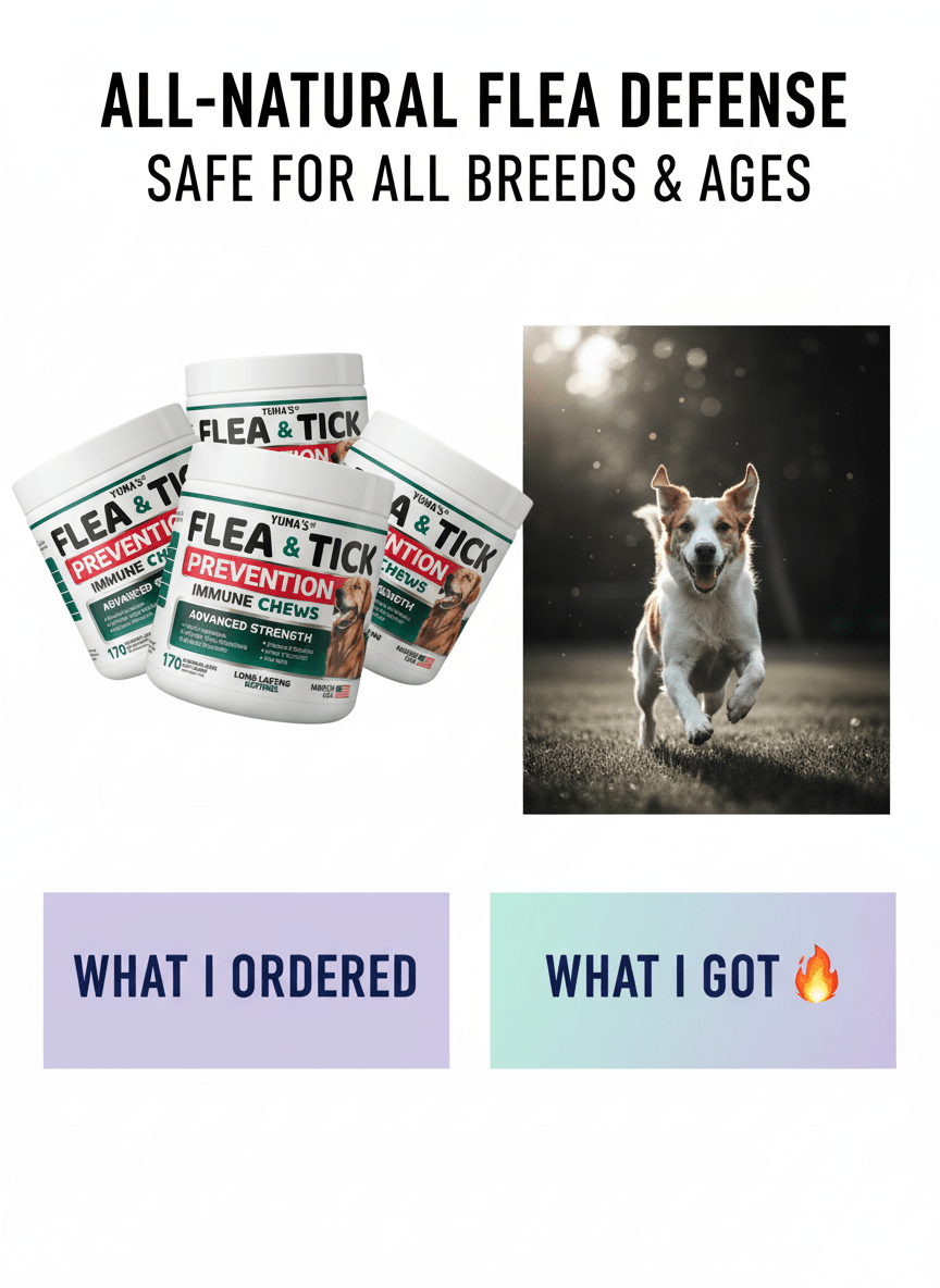 Flea and Tick Prevention for Dogs Chewables 170 Treats Natural Dog Flea and Tick Treatment All Breeds & Ages Made in USA - Firstpetcentral