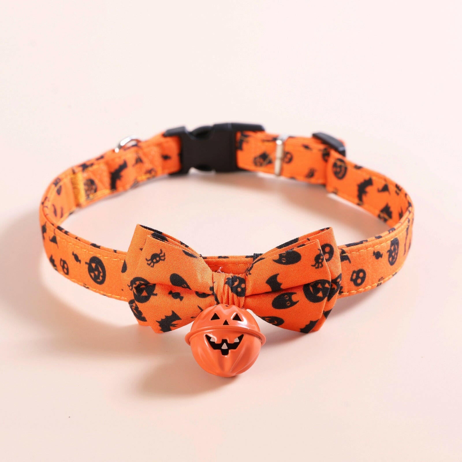 Halloween Pet Collars Dog Collars Festive Collars Leash Pumpkin Bells with Smiley Faces - Firstpetcentral