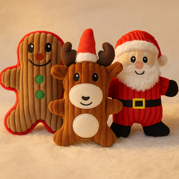 Christmas Santa Claus Pet Dog Toys Chew Squeaker Pet Plush Toys For Dogs Cute Biting Rope Sound Toys