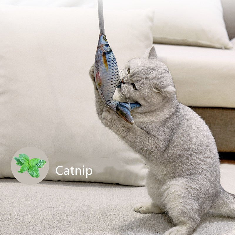 Interactive Cat Fish Toy with Catnip - Plush Teasing Toy for Cats - Firstpetcentral