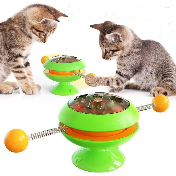 Interactive Rotatable Cat Toy with Catnip - Training & Play Toy for Cats & Kittens - Firstpetcentral