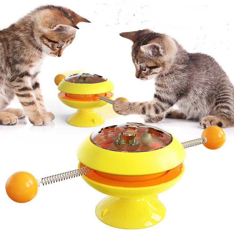 Interactive Rotatable Cat Toy with Catnip - Training & Play Toy for Cats & Kittens - Firstpetcentral