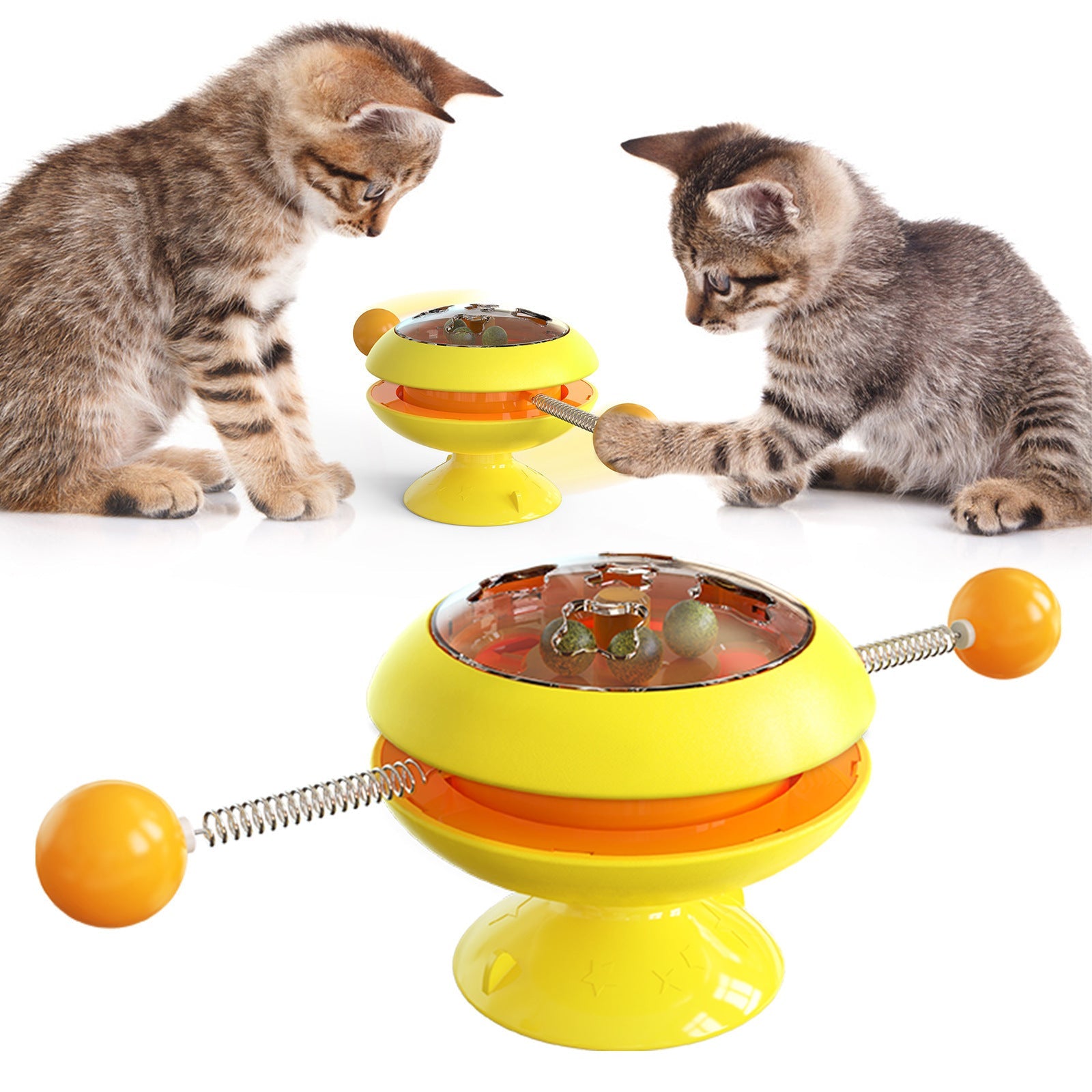 Interactive Rotatable Cat Toy with Catnip - Training & Play Toy for Cats & Kittens - Firstpetcentral
