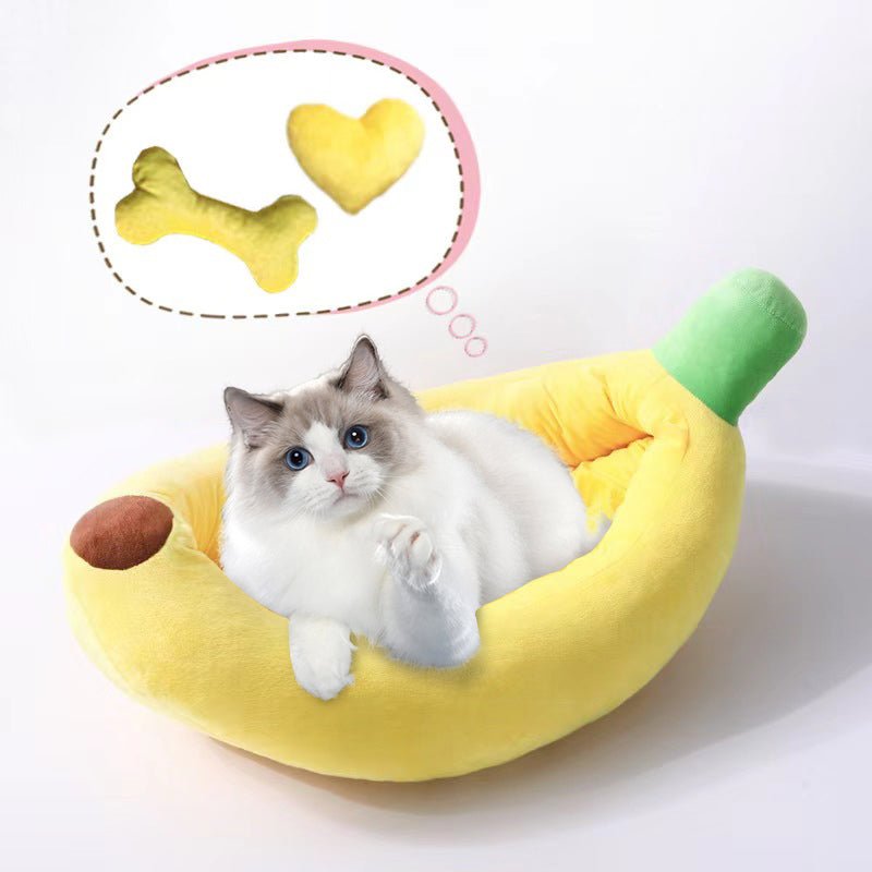 Interesting banana Warm Kennel Cat House Cat Dog lounger Bed Pet Small Dog Pet Bed - Firstpetcentral
