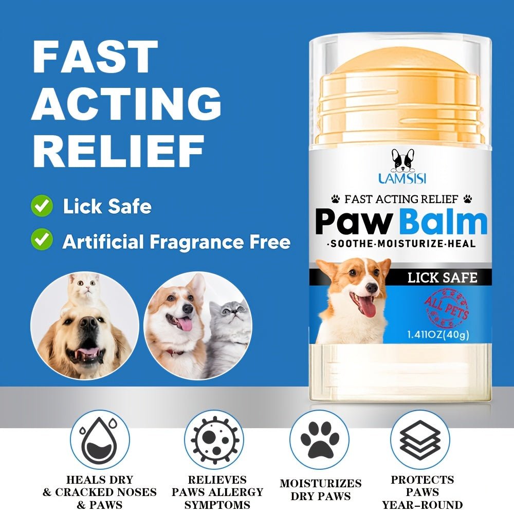 Lanemay Paw Balm for Dogs, Fast - Acting Relief, Soothe & Moisturize, Prevents Paw Wear & Cracking, Safe for All Pets, 1.41oz (40g) - Firstpetcentral
