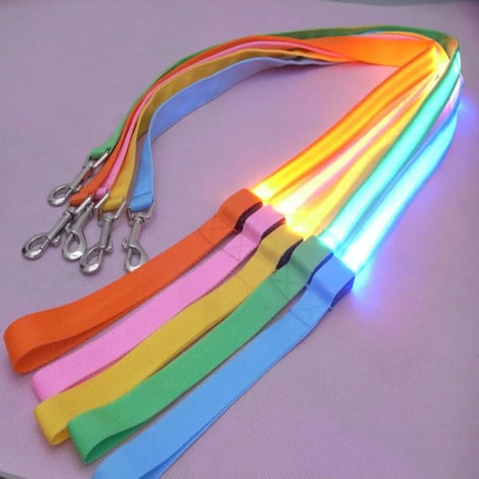 LED Light Up Dog Leash Luminous Rope Lead Leash For Dog Safety Flashing Glowing Dog Collar Harness Electronic Pet Accessories - Firstpetcentral