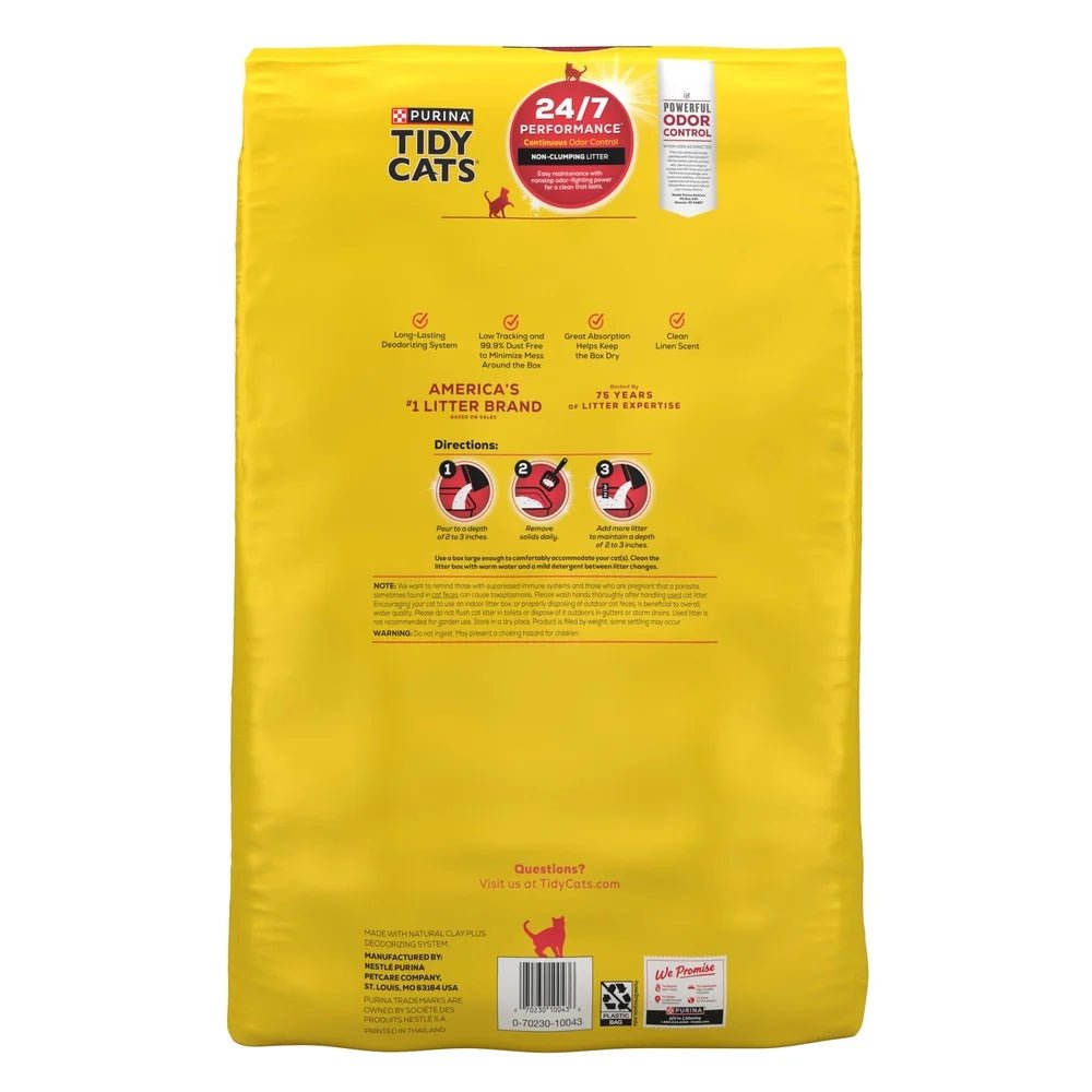 Multi - Cat Non - Clumping Cat Litter 48lb Odor Control Low Dust Clay Litter 24/7 Performance Moisture Absorption Fresh Scent - Firstpetcentral