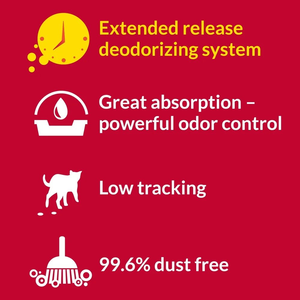 Multi - Cat Non - Clumping Cat Litter 48lb Odor Control Low Dust Clay Litter 24/7 Performance Moisture Absorption Fresh Scent - Firstpetcentral