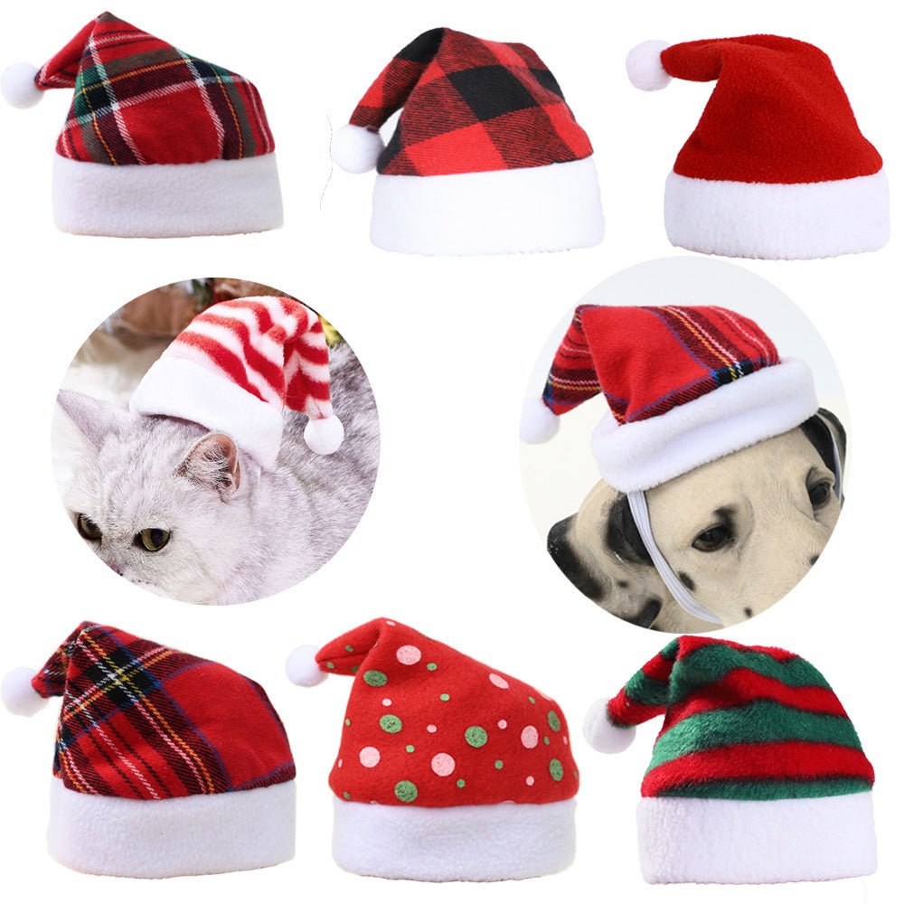 Multicolor Pet Christmas Hat Stripes - Firstpetcentral