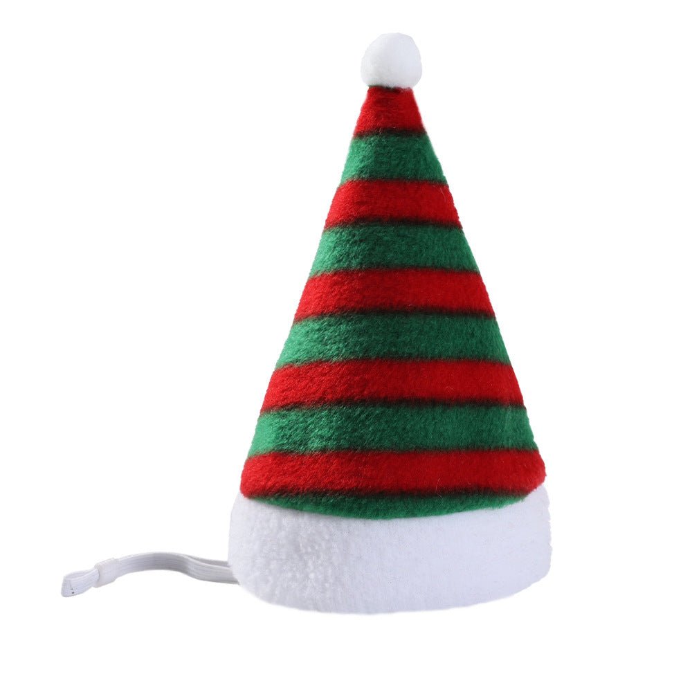 Multicolor Pet Christmas Hat Stripes - Firstpetcentral