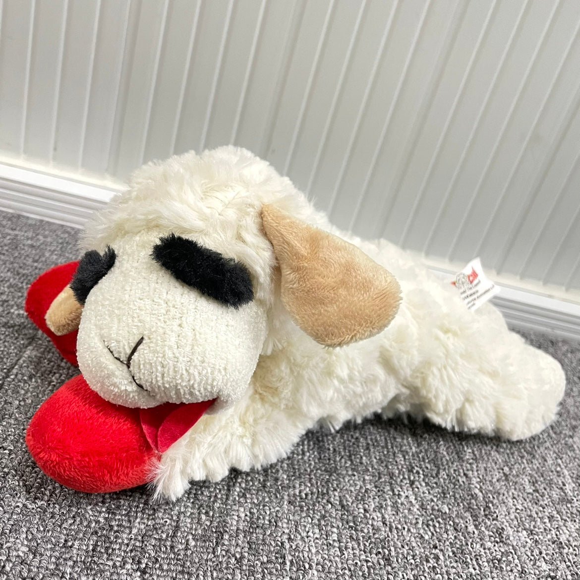 Multipet Lamb Chop Dog Toy with Squeaker – Soft Plush Interactive Chew Toy for Small, Medium & Large Dogs | Holiday Dog Toy Gift - Firstpetcentral