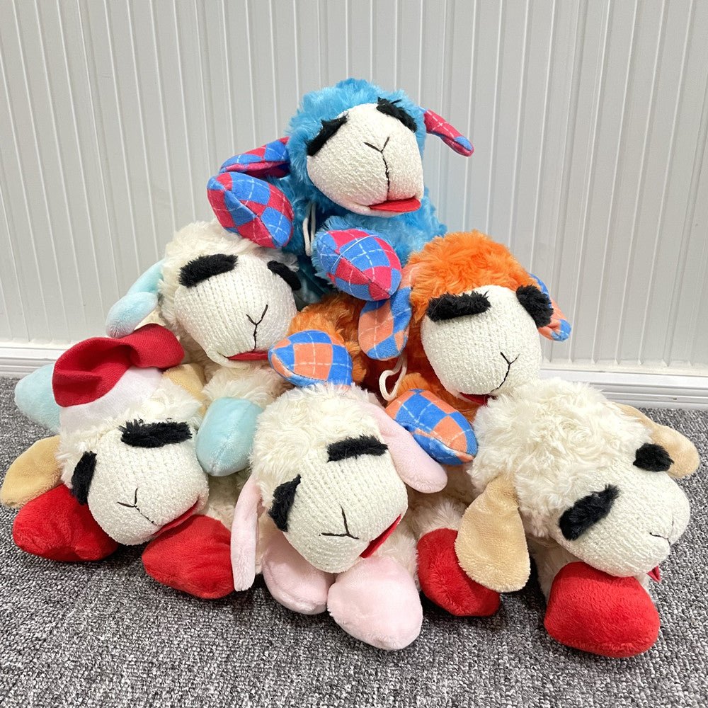 Multipet Lamb Chop Dog Toy with Squeaker – Soft Plush Interactive Chew Toy for Small, Medium & Large Dogs | Holiday Dog Toy Gift - Firstpetcentral