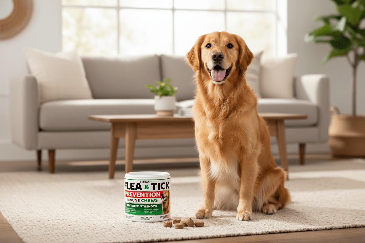 Natural Flea & Tick Chews for Dogs – Long - Lasting, USA Made, All Breeds - Firstpetcentral