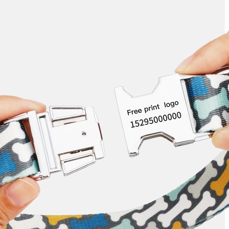 Personalized Dog Collar Leash Nylon Pet Dog Tag Collar Custom Puppy Cat Nameplate ID Collars Adjustable For Large Dogs - Firstpetcentral