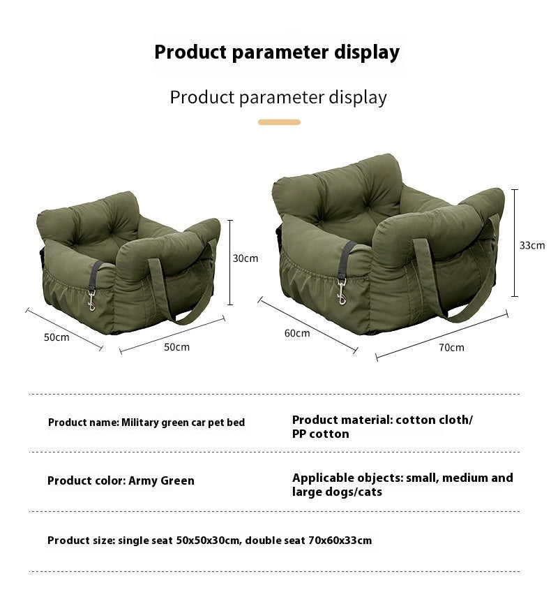 Pet Car Seat & Dog Safety Bed - Multifunctional Travel Carrier for Dogs & Cats - Firstpetcentral