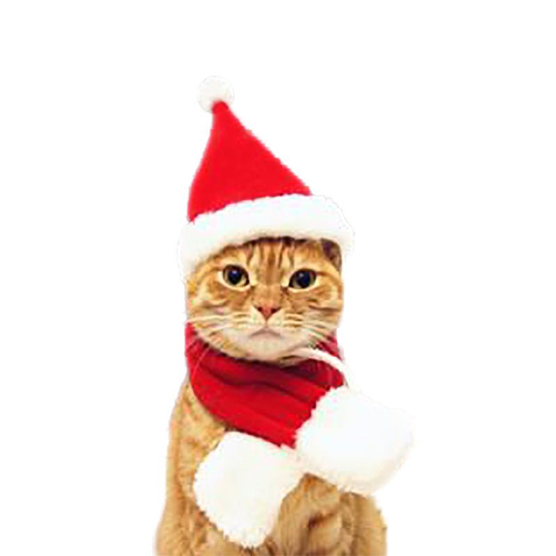 Pet Christmas Cloak Hat Holiday Suit - Firstpetcentral