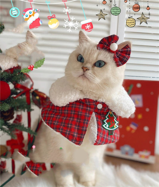 Pet Christmas New Year Cat Shawl - Firstpetcentral
