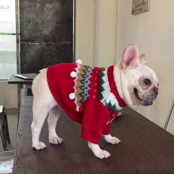 Pet Christmas Sweater Dog Cat Fight - Firstpetcentral
