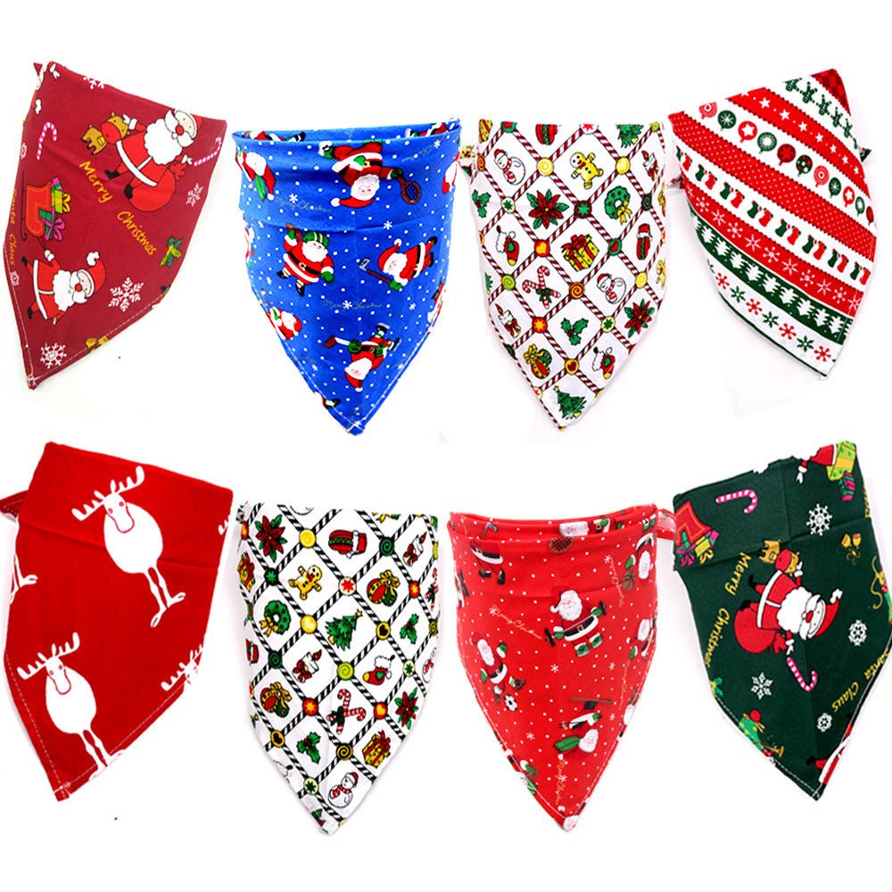 Pet Christmas Triangular Binder Dog Cotton - Firstpetcentral