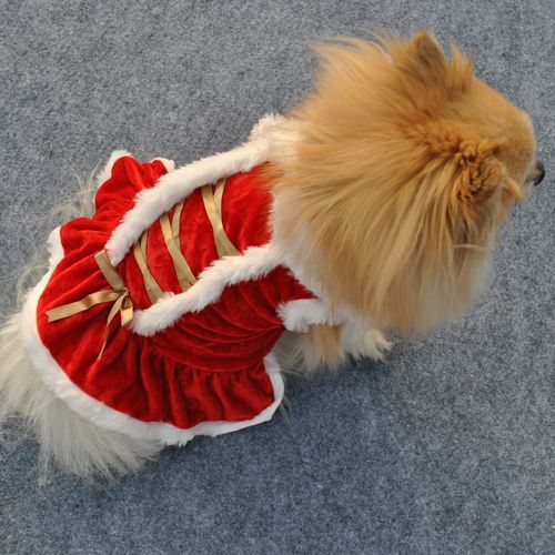 Pet Clothing New Year And Christmas Classic Red Skirt - Firstpetcentral