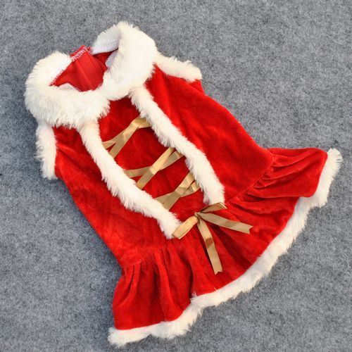 Pet Clothing New Year And Christmas Classic Red Skirt - Firstpetcentral