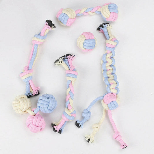 Pet Cotton Knot Toys Combination Biting Molar Dog Toys Pet Toys - Firstpetcentral