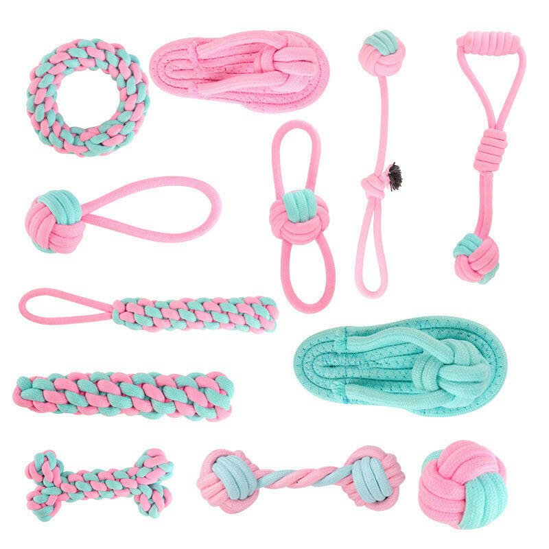 Pet Cotton Knot Toys Combination Biting Molar Dog Toys Pet Toys - Firstpetcentral