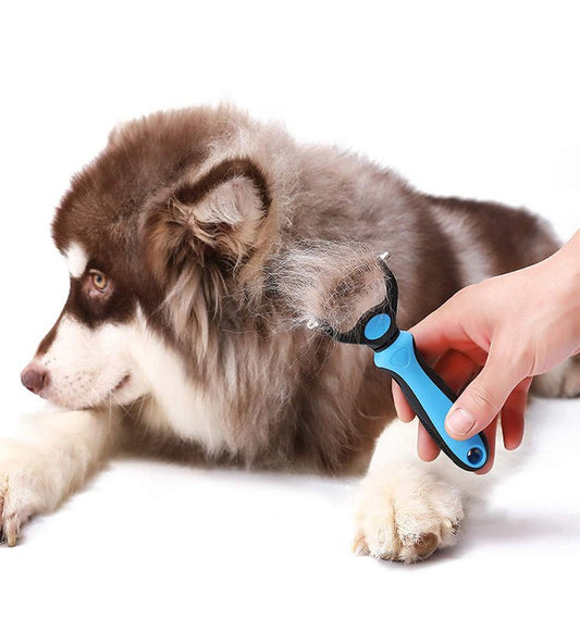 Pet Deshedding Brush for Dogs and Cats - Double - Sided Undercoat Rake for Dogs & Cats - Shedding Comb and Dematting Tool for Grooming, Extra Wide - Firstpetcentral