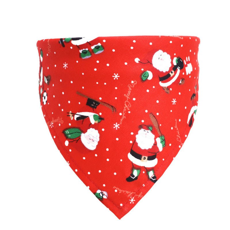 Pet Dog Christmas Print Triangle Scarf - Firstpetcentral