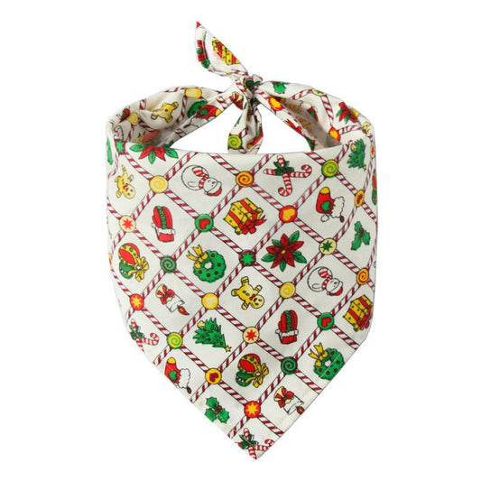 Pet Dog Christmas Print Triangle Scarf - Firstpetcentral