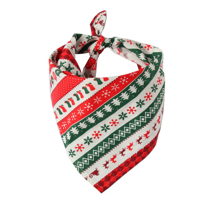 Pet Dog Christmas Print Triangle Scarf - Firstpetcentral