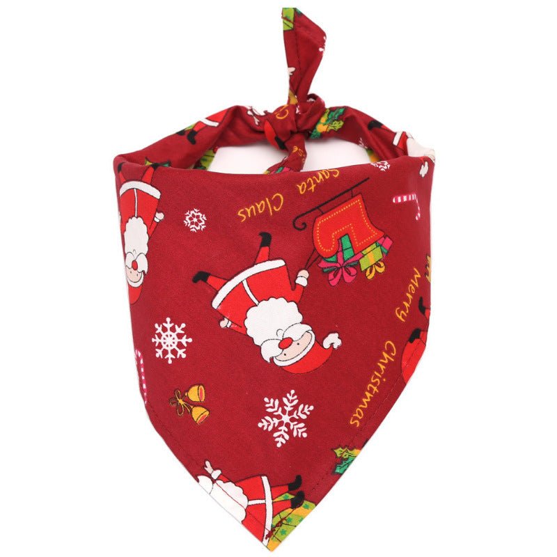 Pet Dog Christmas Print Triangle Scarf - Firstpetcentral