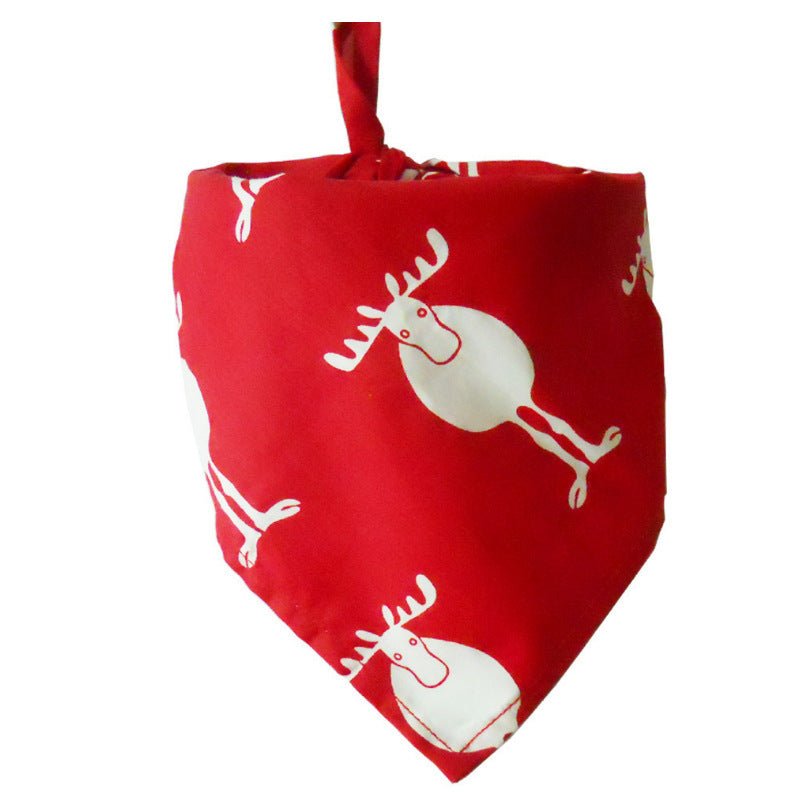 Pet Dog Christmas Print Triangle Scarf - Firstpetcentral