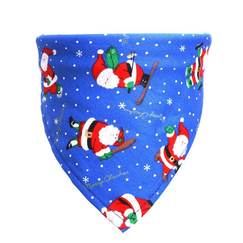 Pet Dog Christmas Print Triangle Scarf - Firstpetcentral