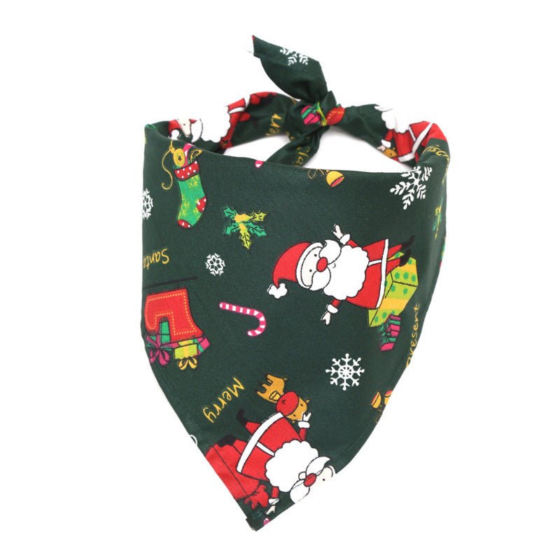 Pet Dog Christmas Print Triangle Scarf - Firstpetcentral