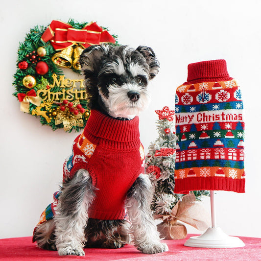 Pet Dog Christmas Turtleneck Sweater - Firstpetcentral