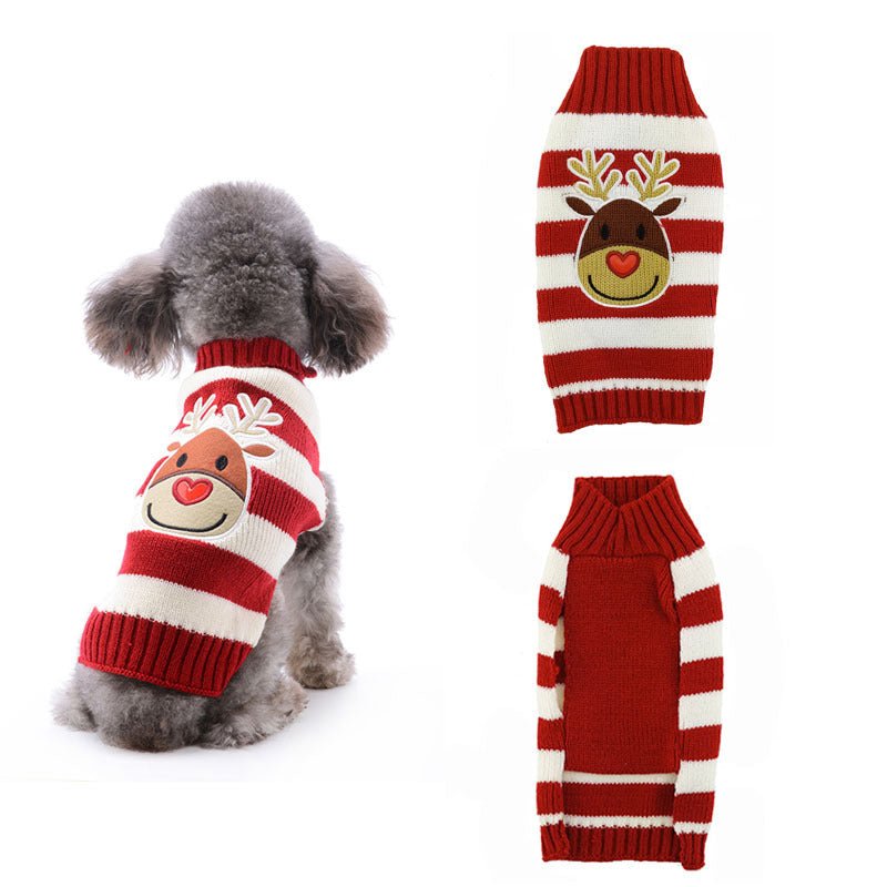 Pet dog clothes christmas pompom christmas small - Firstpetcentral