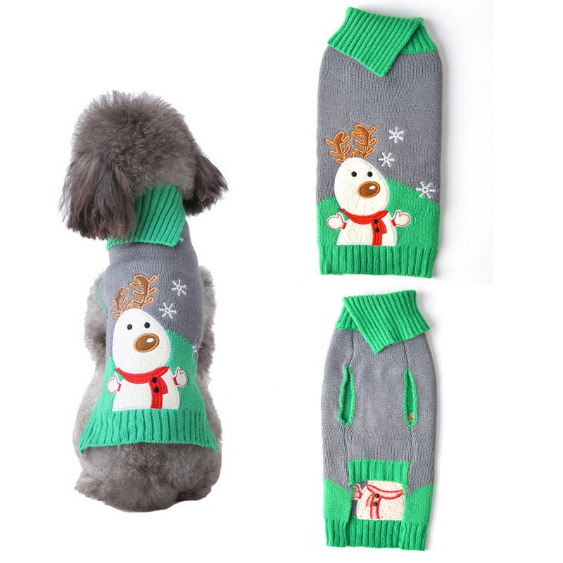 Pet dog clothes christmas pompom christmas small - Firstpetcentral
