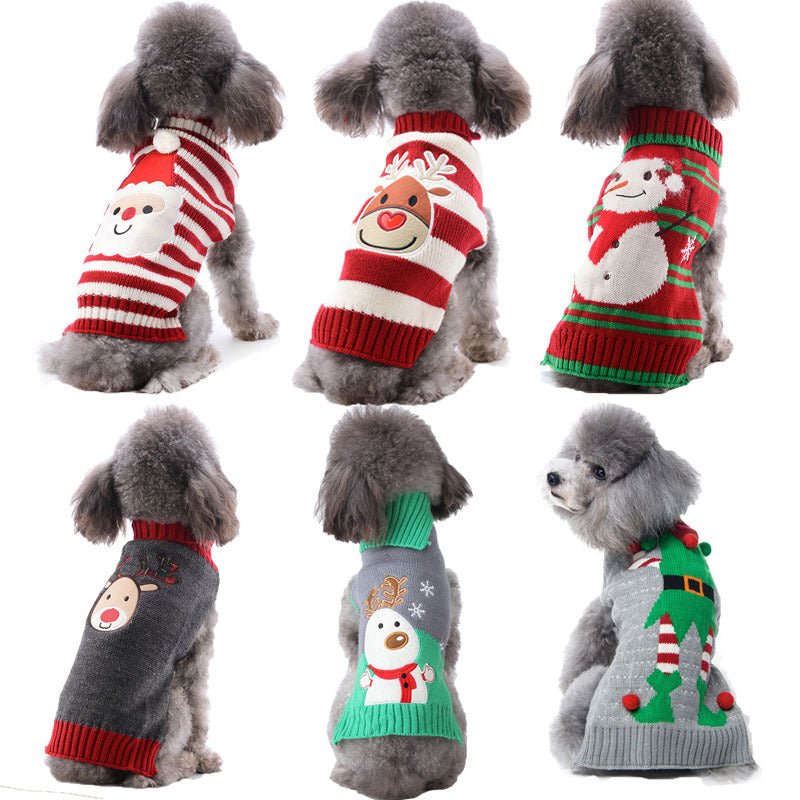 Pet dog clothes christmas pompom christmas small - Firstpetcentral