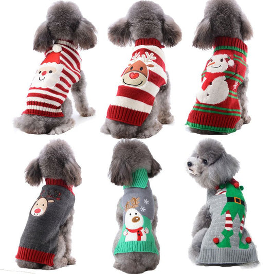 Pet dog clothes christmas pompom christmas small - Firstpetcentral
