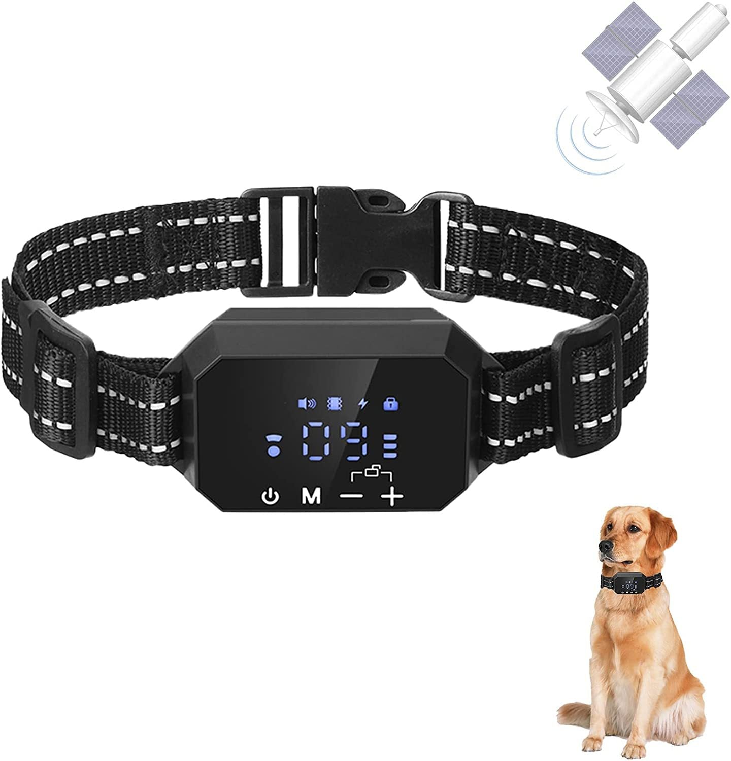 Pet electronic fence GPS wireless electronic fence intelligent positioning dog trainer collar intelligent barking stop outdoor - Firstpetcentral