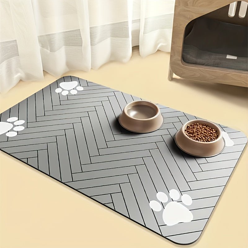 Pet Feeding Mat - Absorbent Pet Pad, Suitable for Food and Water Bowls with Waterproof Rubber Base, Quick - Dry Moisture Distribution Mat for Dogs and Cats, Dog Owners, Cat Owners - Firstpetcentral