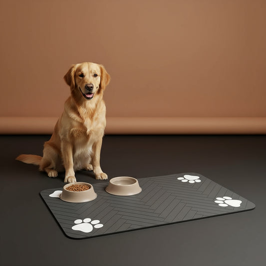 Pet Feeding Mat - Absorbent Pet Pad, Suitable for Food and Water Bowls with Waterproof Rubber Base, Quick - Dry Moisture Distribution Mat for Dogs and Cats, Dog Owners, Cat Owners - Firstpetcentral