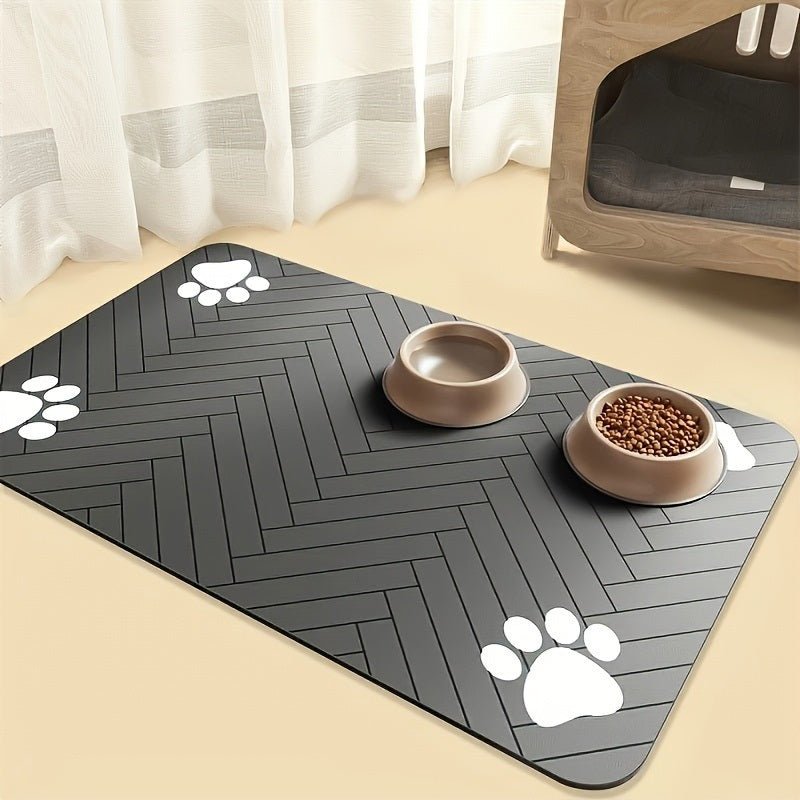Pet Feeding Mat - Absorbent Pet Pad, Suitable for Food and Water Bowls with Waterproof Rubber Base, Quick - Dry Moisture Distribution Mat for Dogs and Cats, Dog Owners, Cat Owners - Firstpetcentral