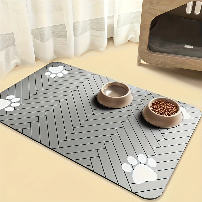 Pet Feeding Mat - Absorbent Pet Pad, Suitable for Food and Water Bowls with Waterproof Rubber Base, Quick - Dry Moisture Distribution Mat for Dogs and Cats, Dog Owners, Cat Owners - Firstpetcentral